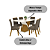 Conjunto de Mesa Solus 160cm c/ Vidro e Canto Arredondado + 06 Cadeiras Vita Bege - Móveis Henn - Imagem 2