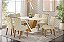 Conjunto de Mesa Solus 160 c Vidro e Canto Arredondado + 06 Cadeiras Vita Linho - Móveis Henn - Imagem 1