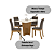 Conjunto de Mesa Vértice 120cm c/ Vidro + 04 Cadeiras Isa Bege - Móveis Henn - Imagem 2