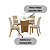 Conjunto de Mesa Vértice 120cm c/ Vidro + 04 Cadeiras Isa Linho - Móveis Henn - Imagem 2