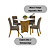 Conjunto de Mesa Vértice 120cm c/ Vidro + 04 Cadeiras Vita Bege - Móveis Henn - Imagem 2