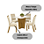 Conjunto de Mesa Vértice 120cm c/ Vidro + 04 Cadeiras Vita Linho - Móveis Henn - Imagem 2