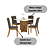Conjunto de Mesa Vértice 90cm + 04 Cadeiras Isa Bege - Móveis Henn - Imagem 2