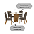 Conjunto de Mesa Vértice 90cm + 04 Cadeiras Vita Bege - Móveis Henn - Imagem 2