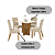 Conjunto de Mesa Vértice 90cm + 04 Cadeiras Vita Linho - Móveis Henn - Imagem 2