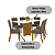 Conjunto de Mesa Vértice 160cm c/ Vidro e Canto Arredondado + 06 Cadeiras Vita Bege - Móveis Henn - Imagem 2