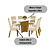Conjunto de Mesa Vértice 160cm c/ Vidro e Canto Arredondado + 06 Cadeiras Vita Linho - Móveis Henn - Imagem 2