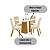 Conjunto de Mesa Orus 120cm + 04 Cadeiras Vita Linho - Móveis Henn - Imagem 2