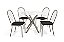 Conjunto de Mesa Volga 95 + 04 Cadeiras Noruega Nikel Cor Preto - Kappesberg Crome - Imagem 2