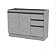 Balcão 02 Portas 03 Gavetas 120cm - Ref. CC2231 - Concreto - Linha DA CASA - Móveis Primavera - Imagem 2