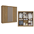 Roupeiro 223cm 03 Portas de Correr 02 Gavetas - Ref. M570 - Nogueira / Fendi - Kappesberg - Imagem 8