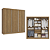 Roupeiro 223cm 03 Portas de Correr 02 Gavetas - Ref. M570 - Nogueira / Fendi - Kappesberg - Imagem 9