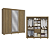 Roupeiro 223cm 03 Portas de Correr 02 Gavetas c/ Pé e Espelho - Ref. CB01M570 - Nogueira / Fendi - Kappesberg - Imagem 6