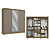 Roupeiro 223cm 03 Portas de Correr 02 Gavetas c/ Pé e Espelho - Ref. CB01M570 - Nogueira / Fendi - Kappesberg - Imagem 7