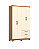 Roupeiro 121cm 04 Portas 03 Gavetas Caju - DA135-221 - Cinamomo/Off White - Móveis Henn - Imagem 4