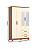 Roupeiro 121cm 04 Portas 03 Gavetas Caju c/ Espelho - DA135-221 - Cinamomo/Off White - Móveis Henn - Imagem 7