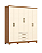 Roupeiro 180cm 06 Portas 03 Gavetas Cajú - DA136-221 - Cinamomo/Off White - Móveis Henn - Imagem 4