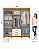 Roupeiro 180cm 06 Portas 03 Gavetas Cajú c/ Espelho - DA136-221 - Cinamomo/Off White - Móveis Henn - Imagem 6