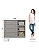 Cômoda Americana 04 Gavetas 01 Porta -D715-131 - Cinza - Móveis Henn - Imagem 6
