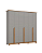 Roupeiro 235cm 06 Portas Andréas - D309-169 - Cinza / Nature - Móveis Henn - Imagem 4