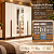 Roupeiro 235cm 06 Portas Andréas c/ Espelho - D309-127 - Nature / Off White - Móveis Henn - Imagem 1