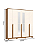 Roupeiro 235cm 06 Portas Andréas c/ Espelho - D309-127 - Nature / Off White - Móveis Henn - Imagem 7