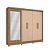Roupeiro 245cm 05 Portas 04 Gavetas c/ Pés e Espelhos - Ref. CB01N564 - Nogueira/Macadamia - Kappesberg - Imagem 5
