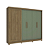 Roupeiro 245cm 05 Portas 04 Gavetas c/ Pé - Ref. CB03N564 - Nogueira/Verde - Kappesberg - Imagem 4
