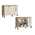 Balcão 02 Portas 03 Gavetas 120cm - CF200 - Capuccino/Off White - Linha Finesse - Thb Móveis - Imagem 1