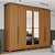 Roupeiro 06 Portas Leblon c/ Espelho - D327-214 - Cinamomo - Moveis Henn - Imagem 1