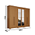 Roupeiro 06 Portas Leblon c/ Espelho - D327-214 - Cinamomo - Moveis Henn - Imagem 7