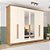 Roupeiro 06 Portas Leblon c/ Espelho - D327-127 - Nature/Off White - Moveis Henn - Imagem 1