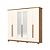Roupeiro 06 Portas Leblon c/ Espelho - D327-127 - Nature/Off White - Moveis Henn - Imagem 3