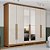 Roupeiro 06 Portas Leblon c/ Espelho - D327-221 - Cinamomo/Off White - Moveis Henn - Imagem 1