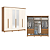 Roupeiro 06 Portas Leblon c/ Espelho - D327-221 - Cinamomo/Off White - Moveis Henn - Imagem 3