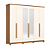 Roupeiro 06 Portas Leblon c/ Espelho - D327-221 - Cinamomo/Off White - Moveis Henn - Imagem 4