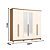 Roupeiro 06 Portas Leblon c/ Espelho - D327-221 - Cinamomo/Off White - Moveis Henn - Imagem 7