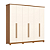 Roupeiro 06 Portas Leblon - D327-221 - Cinamomo/Off White - Moveis Henn - Imagem 4
