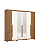 Roupeiro 252cm 06 Portas Norton c/ Espelhos - D325-127 - Nature/Off White - Moveis Henn - Imagem 4