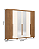 Roupeiro 252cm 06 Portas Norton c/ Espelhos - D325-127 - Nature/Off White - Moveis Henn - Imagem 7