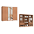 Roupeiro 06 Portas Zeus 100% MDF com Espelho - 3460M - Cedro - Moveis Castro - Imagem 1