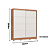 Roupeiro 02 Portas de Correr Pontal 100% MDF - 0920M - Cedro/Branco - Moveis Castro - Imagem 8