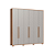 Roupeiro 06 Portas Safira 100% MDF - 3420M - Cedro/Cinza - Moveis Castro - Imagem 4