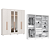 Roupeiro 06 Portas Safira 100% MDF com Espelho - 3420M - Branco - Moveis Castro - Imagem 3