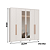 Roupeiro 06 Portas Safira 100% MDF com Espelho - 3420M - Branco - Moveis Castro - Imagem 7