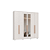 Roupeiro 06 Portas Safira 100% MDF com Espelho - 3420M - Branco - Moveis Castro - Imagem 2