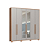 Roupeiro 06 Portas Safira 100% MDF com Espelho - 3420M - Cedro/Cinza - Moveis Castro - Imagem 4
