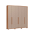 Roupeiro 06 Portas Safira 100% MDF - 3420M - Cedro/Duna - Moveis Castro - Imagem 4