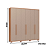 Roupeiro 06 Portas Safira 100% MDF - 3420M - Cedro/Duna - Moveis Castro - Imagem 7