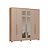Roupeiro 06 Portas Safira 100% MDF com Espelho - 3420M - Cedro/Duna - Moveis Castro - Imagem 4